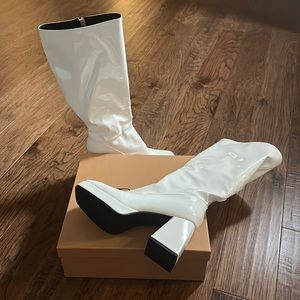 White Go Go boots